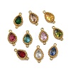 Ion Plating(IP) 304 Stainless Steel Cubic Zirconia Teardrop Links Connector Charms X-STAS-K256-23G-1