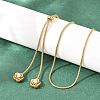 Adjustable 304 Stainless Steel Crystal Rhinestone Flower Round Snake Chain Lariat Necklaces for Women SA-D001-02G-6