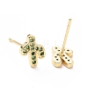 Brass Micro Pave Cubic Zirconia Stud Earrings LS-EJEW-L224-14G-4
