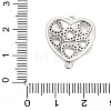 Brass Micro Pave Clear Cubic Zirconia Heart Connector Charms KK-L229-054P-3