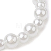 Kids ABS Plastic Imitation Pearl Round Beads Stretch Bracelets BJEW-JB11558-03-4