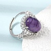 Brass Micro Pave Cubic Zirconia Finger Rings CU-CBA260E-13P-2
