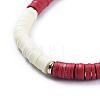 Handmade Polymer Clay Heishi Beads Braided Necklaces NJEW-JN02423-04-2