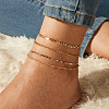 4Pcs Alloy Multi-strand Anklets Sets for Women WG1117A-01-1