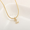 Brass Micro Pave Clear Cubic Zirconia Pendant Initial Necklaces FS-WGC46E8-26-1