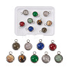 Fashewelry 9Pcs 9 Styles Natural Mixed Stone Charms G-FW0001-28-11