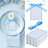 100Pcs Rectangle Paper Table Cards with 100Pcs Polyester Ribbons for Wedding Party Celebration Supplies OFST-WH0004-122C-1