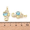 Brass Micro Pave Cubic Zirconia Pendants KK-T080-76G-3