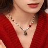 Christmas Tree Acrylic Pendant Santa Claus and Glass Seed Beaded Necklaces for Women FS-WGC89DE-01-2