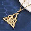 Trinity Knot 304 Stainless Steel Pendant Necklaces NJEW-H059-02G-3