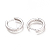 Brass Micro Pave Clear Cubic Zirconia Huggie Hoop Earrings ZIRC-H102-12P-2