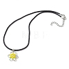 Glass Rhinestone & Glass Seed Beads Beaded Flower Pendant Necklaces NJEW-MZ00078-01-4