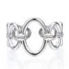 304 Stainless Steel Oval Open Cuff Ring RJEW-N040-08-2