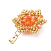 Pearl Luster Plated Glass Pendants PALLOY-MZ01312-01-2