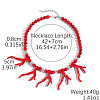 Bohemian Coral Shape and Round Synthetic Turquoise Beaded Necklaces with Alloy End Chains FS-WG16541-07-1