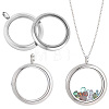 4Pcs Stainless Steel Locket Pendants STAS-BBC0010-31A-1
