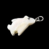 Natural White Shell & Crystal Rhinestone Pendants SH-CBAC52B-01F-2