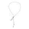 Adjustable Alloy & Iron Snake Y Tassel Lariat Necklaces with Crystal Rhinestone for Women WGA90BD-01-5