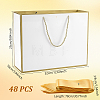 48Pcs Rectangle White Paper Gift Storage Handle Bags with Ribbons ABAG-WA0001-26A-2