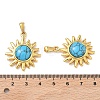 304 Stainless Steel with Synthetic Turquoise Pendants STAS-L309-21E-G-3