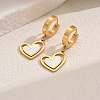 Stylish Stainless Steel Heart Hoop Earrings YO7726-2-1