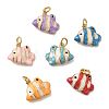 Brass Enamel Pendants KK-H092-01G-A-1