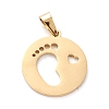 304 Stainless Steel Pendants STAS-J026-22G-1
