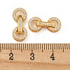 925 Sterling Silver Micro Pave Clear Cubic Zirconia Fold Over Clasps STER-U001-20G-3