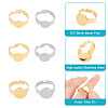 24Pcs 6 Style Adjustable 304 Stainless Steel Finger Rings Components STAS-AR0001-53-4