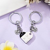 Matching Couple Resin Heart Keychain KEYC-YW00181-01-1