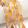 Natural Yellow Hematoid Quartz/Golden Healer Quartz Beads Strands G-G453-F06-8x16mm-1