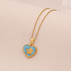 304 Stainless Steel Enamel Pendant Necklaces WG49C4D-03-1