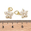 Brass Micro Pave Clear Cubic Zirconia Charms KK-F930-02G-3