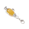 Natural Crackle Agate Teapot Pendant Decorations HJEW-JM04734-02-5