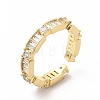 Cubic Zirconia Rectangle Open Cuff Ring KK-A180-41G-01-3