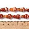 Dyed and Heated Natural Banded Agate 3-Hole Guru Bead Strands G-K149-43-4