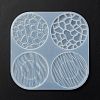 Flat Round with Water Ripple Cup Mat Silicone Molds DIY-L065-03-3