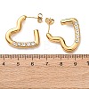 Valentine's Day 304 Stainless Steel Rhinestone Stud Earrings for Women EJEW-L315-04G-4