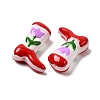 Boot Baking Paint Glass Enamel  Beads LAMP-C020-02L-2
