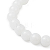 Round Spray Painted Imitation Jade Glass Beads Stretch Bracelets for Women BJEW-JB12881-02-4