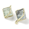 Rack Plating Brass & Natural Fluorite Pendants G-K338-14LG-2