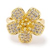 Brass Micro Pave Cubic Zirconia Rings KK-K367-09G-2