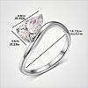 Brass Pave Single Cubic Zirconia Finger Rings for Women ZK8046-4-1