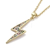 Brass Micro Pave Colorful Cubic Zirconia Pendant Necklaces for Women NJEW-D305-03G-03-2