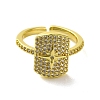 Brass with Cubic Zirconia Rings RJEW-B057-03G-02-2