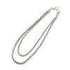 Non-Tarnish 304 Stainless Steel Double Layer Wheat Chains for Jeans Pants AJEW-E049-05P-1