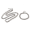 304 Stainless Steel Coffee Bean Chain Bracelet & Necklace Jewelry Sets SJEW-L199-19P-4