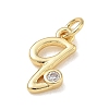 Brass Micro Pave Clear Cubic Zirconia Charms KK-D289-66G-Q-2