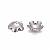 5-Petal Flower Smooth Surface 304 Stainless Steel Bead Caps STAS-R065-57-2