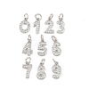 Brass Micro Pave Clear Cubic Zirconia Charms KK-G544-04P-1